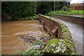 Caunsall Bridge over the River Stour after the weekend rain of September 2008