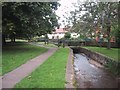 Stream Runs between the Houses and the Green at Otterton