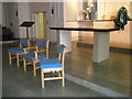 Chairs in front of the altar at St Michael and All Angels, Paulsgrove