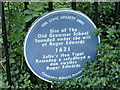 Blue plaque at entrance to council building