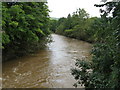 SO7262 : River Teme downstream from New Mill Bridge by Peter Whatley
