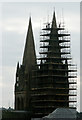 Repairs to one of the western spires