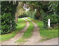 Start of driveway to Kewland Hall