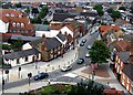 Rayleigh High Street viewed from Holy Trinity Church Tower