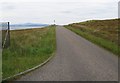 Road north of Camusteel just by entrance to Communications mast compound