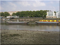 TQ2977 : Barges on the Thames by Shaun Ferguson