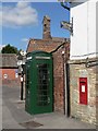 ST8010 : Okeford Fitzpaine: postbox № DT11 98 and phone by Chris Downer