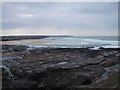 SW8575 : Rocks at the north end of Constantine Bay by Sarah Charlesworth