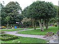 Garden with horizontal gravestones, Holmfirth