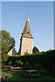 Church tower from the beer garden of the Fordwich Arms