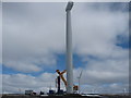 SD8316 : Scout Moor Wind Turbine No 3 under construction by Paul Anderson