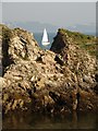 SX9157 : Fishcombe Point and sailing boat by Derek Harper