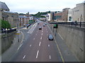 Looking down on the A690 at Durham