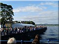 Crowds queuing along Greenock Esplanade