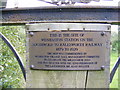 TM4276 : Plaque at the Site of the Wenhaston Railway by Geographer